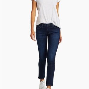 AG Adriano Goldschmied The Prima Cigarette Mid Rise Dark Blue Skinny Jeans - 29